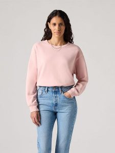 Levi's Bluza w kolorze jasnoróżowym rozmiar: S. Różowe bluzy Levi's®, s, bez wzorów, z bawełny, bez kaptura. Za 135,81 zł.