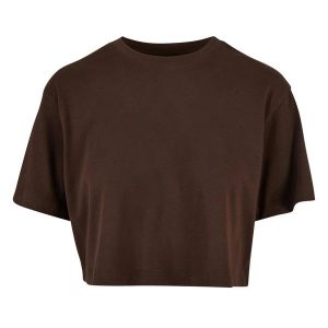 Krótka Koszulka Damska Oversize Crop. Brązowe bluzki Urban Classics, xl, bez wzorów, casualowe, bez kołnierzyka, bez ramiączek. Za 54,99 zł.
