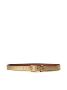 LAUREN RALPH LAUREN Pasek 412P10154001 Złoty. Żółte paski Lauren Ralph Lauren, bez wzorów, ze skóry. Za 321,99 zł.