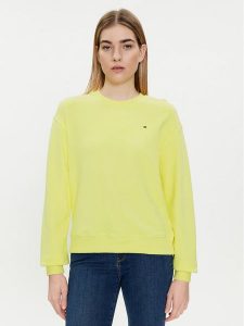 Tommy Hilfiger Bluza Flag WW0WW41246 Żółty Regular Fit. Żółte bluzy TOMMY HILFIGER, m, bez wzorów, z bawełny, bez kaptura. Za 329,99 zł.