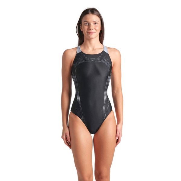 Damski kostium kąpielowy 1-częściowy Arena Spider Web V. Czarne stroje jednoczęściowe Arena, bez wzorów. W wyprzedaży za 191,25 zł.