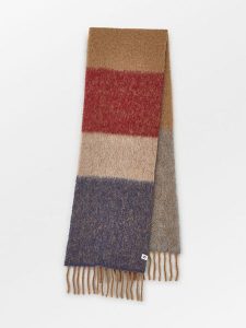 Becksöndergaard Szal w kolorze karmelowo-bordowo-granatowym - 200 x 35 cm rozmiar: onesize. Brązowe szaliki Becksöndergaard, bez wzorów, z materiału. Za 295,99 zł.