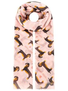 Zwillingsherz Szal "Dachshund" w kolorze jasnoróżowo-brązowym - 180 x 85 cm rozmiar: onesize. Brązowe szaliki Zwillingsherz, bez wzorów, z materiału. Za 110,04 zł.