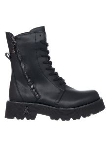 Patrizia Pepe Skórzane botki w kolorze czarnym rozmiar: 40. Czarne botki Patrizia Pepe, bez wzorów, bez obcasa, bez zapięcia. Za 478,99 zł.