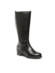 Go Soft Kozaki RST-AUGUSTA-11A Czarny. Czarne kozaki Go Soft, bez wzorów, ze skóry, bez obcasa, na słupku, bez zapięcia. Za 379,99 zł.