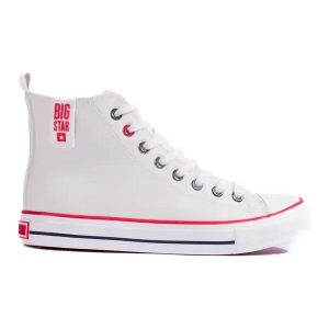 Wysokie białe trampki damskie Big Star JJ274132. Białe trampki bez wzorów, bez zapięcia. Za 202,10 zł.