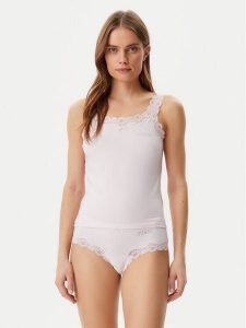 Guess Piżama O5RG04 KBBU1 Różowy. Czerwone piżamy Guess, z aplikacjami, z bawełny, bez ramiączek. Za 169,99 zł.