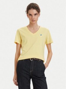 Beverly Hills Polo Club T-Shirt P-SS26W-TS5165188 Żółty Regular Fit. Żółte t-shirty Beverly Hills Polo Club, xs, bez wzorów, z bawełny, bez kołnierzyka, bez ramiączek. Za 139,99 zł.