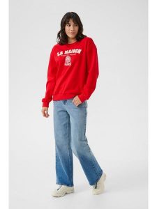 Kaffe Bluza w kolorze czerwonym rozmiar: XS. Czerwone bluzy Kaffe, xs, bez wzorów, bez kaptura. Za 123,25 zł.