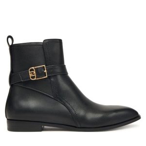 Botki Liu Jo. Czarne botki Liu Jo, bez wzorów, bez obcasa, na płaskiej podeszwie, bez zapięcia. Za 539,99 zł.