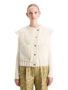 Scotch & Soda Kamizelka w kolorze kremowym rozmiar: S. Brązowe kamizelki Scotch & Soda, s, bez wzorów, bez kołnierzyka, bez ramiączek, bez kaptura. Za 232,78 zł.
