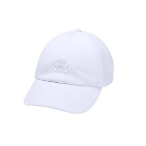 Damska czapka z daszkiem Under Armour W Play Up Cap. Białe czapki Under Armour, bez wzorów, z materiału, sportowe. Za 89,99 zł.