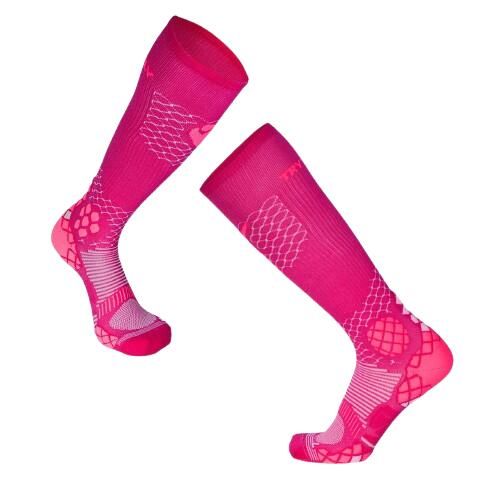 Długie skarpetki uciskowe podkolanówki różowe. Czerwone skarpetki TRY TO FLY, bez wzorów. W wyprzedaży za 86,39 zł.