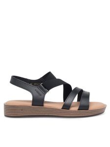 Lasocki Sandały WFA2720-4Z Czarny. Czarne sandały Lasocki, bez wzorów, z materiału, bez obcasa, na płaskiej podeszwie, bez zapięcia. Za 99,99 zł.