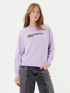 Karl Lagerfeld Jeans Bluza A1W20005 Fioletowy Regular Fit. Fioletowe bluzy Karl Lagerfeld Jeans, xs, bez wzorów, z bawełny, bez kaptura. Za 319,99 zł.