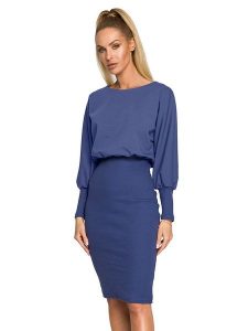 Made of emotion Sukienka w kolorze niebieskim rozmiar: S. Niebieskie sukienki Made Of Emotion, s, bez wzorów, bez kołnierzyka, bez ramiączek, midi. Za 168,46 zł.