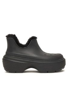 Crocs Śniegowce Stomp Lined Shorty Boot 210673 Czarny. Czarne buty zimowe Crocs, z tworzywa sztucznego, bez obcasa, bez zapięcia. Za 399,99 zł.