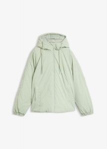 Gumowana kurtka outdoorowa, odporna na wiatr. Zielone kurtki bonprix, bez wzorów, bez kaptura. Za 249,99 zł.