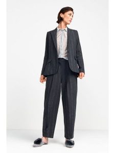 Rich & Royal Spodnie w kolorze antracytowym rozmiar: 40. Czarne spodnie z wysokim stanem Rich & Royal, bez wzorów, z materiału, z podwyższonym stanem. Za 252,99 zł.