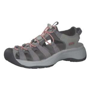 Buty do chodzenia damskie Keen Astoria. Brązowe buty trekkingowe Keen, z materiału, bez zapięcia. Za 441,00 zł.