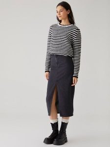 LTB Spódnica dżinsowa "Irene" w kolorze czarnym rozmiar: XL. Czarne spódnice LTB, na co dzień, xl, z aplikacjami, klasyczne, midi. Za 116,95 zł.