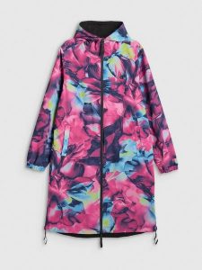 4F Dwustronna parka przejściowa membrana 5000 damska - multikolor L. Brązowe kurtki 4f, l, bez wzorów, z materiału, bez kaptura. Za 399,99 zł.