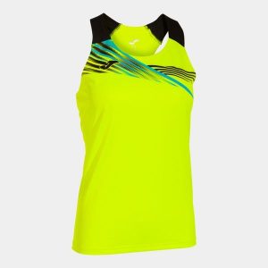 Joma Elite X Damski top fluor żółty-czarny S. Czarne topy JOMA, s, bez wzorów, bez kołnierzyka, bez ramiączek. Za 189,99 zł.