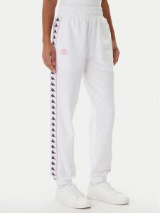 Kappa Spodnie dresowe Banda Adina 321Y8EW Biały Regular Fit. Białe spodnie dresowe Kappa, l, bez wzorów, z bawełny. Za 149,99 zł.