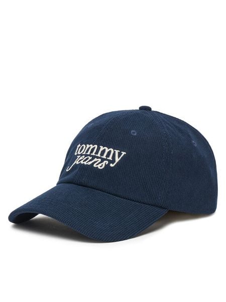 Tommy Jeans Czapka z daszkiem Script AW0AW17908 Granatowy. Niebieskie czapki Tommy Jeans, bez wzorów, z jeansu. Za 104,99 zł.