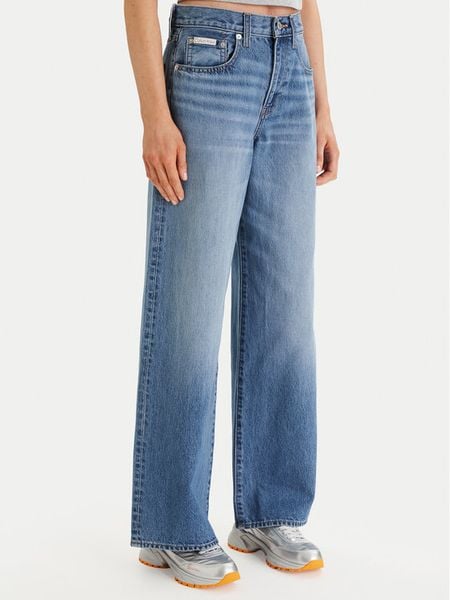 Calvin Klein Jeans Jeansy LV047E701G Niebieski Wide Leg. Niebieskie jeansy Calvin Klein Jeans, bez wzorów, z bawełny. Za 489,99 zł.