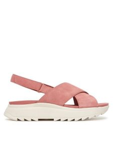 Clarks Sandały DashLite Wish 26186582 Różowy. Czerwone sandały Clarks, bez wzorów, ze skóry, bez obcasa, na płaskiej podeszwie, bez zapięcia. Za 389,99 zł.