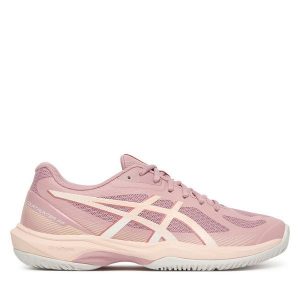 Buty halowe Asics. Czerwone buty sportowe ASICS, bez wzorów, bez zapięcia. Za 399,99 zł.