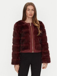 Marciano Guess Futro 4BGL28 7202A Bordowy Regular Fit. Czerwone płaszcze Marciano Guess, l, z aplikacjami, z futra, bez kaptura. Za 999,99 zł.