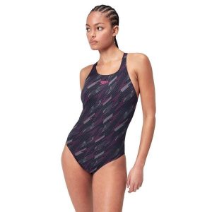 Strój Kąpielowy Speedo Hyperboom Medalist – Czarno-Różowy – Rozmiar 28. Czarne stroje jednoczęściowe Speedo, bez wzorów. Za 235,50 zł.