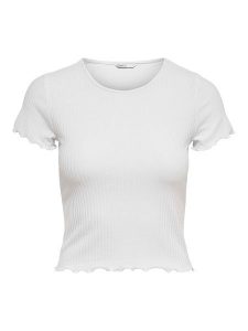 ONLY Koszulka "Emma" w kolorze białym rozmiar: XL. Białe bluzki ONLY, xl, bez wzorów, bez kołnierzyka, bez ramiączek. Za 48,28 zł.