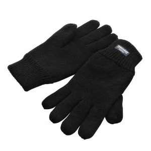 Rękawiczki Unisex Dla Dorosłych Z Podszewką Thinsulate. Czarne rękawiczki RESULT WINTER ESSENTIALS, bez wzorów. Za 43,99 zł.