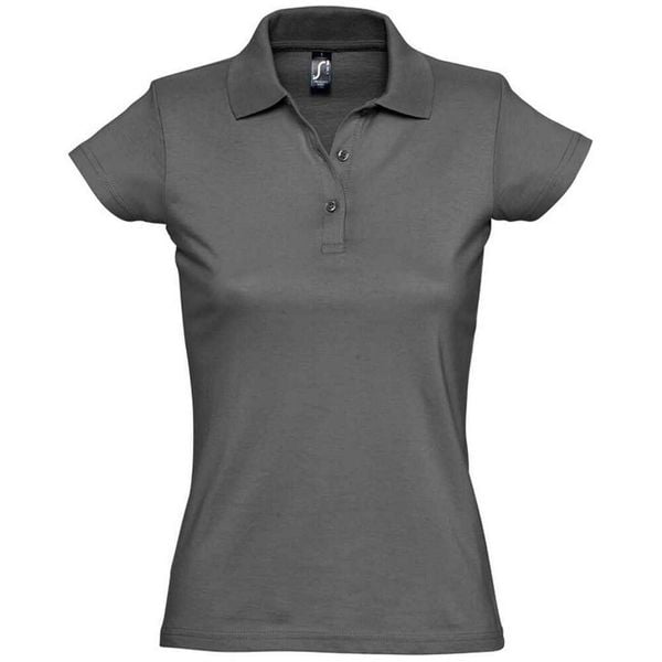 Damska Koszulka Polo Prescott Jersey. Szare koszulki sportowe SOL'S, bez wzorów, z jersey, bez ramiączek. Za 68,99 zł.