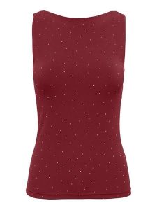 ONLY Top w kolorze czerwonym rozmiar: S. Czerwone topy ONLY, s, bez wzorów, bez kołnierzyka, bez ramiączek. Za 69,99 zł.