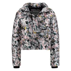 Kurtka turystyczna damska Superdary Jacquard Puffer. Białe kurtki Superdry, na jesień, bez wzorów, z poliesteru, bez kaptura. W wyprzedaży za 350,00 zł.