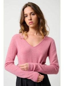 AUTHENTIC CASHMERE Kaszmirowy sweter "Galise" w kolorze jasnoróżowym rozmiar: M. Różowe swetry oversize AUTHENTIC CASHMERE, m, bez wzorów, z kaszmiru, bez ramiączek. Za 237,17 zł.