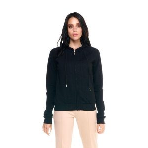 Leone 1947 Damen Winter-Bluza aus geflochtenem Stoff,Kapuze,Reißverschluss. Czarne bluzy LEONE 1947 APPAREL, bez wzorów, z poliesteru, bez kaptura. W wyprzedaży za 176,82 zł.