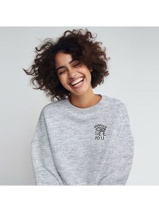 WOOOP Bluza "I see you" w kolorze szarym rozmiar: XL. Szare bluzy Wooop, xl, bez wzorów, z bawełny, bez kaptura. Za 109,52 zł.