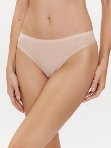 Chantelle Stringi Soft Stretch C11GG0 Beżowy. Brązowe stringi Chantelle, bez wzorów, z syntetyku. Za 89,99 zł.