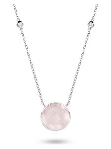 OR Carats Złoty naszyjnik z diamentami i różowym kwarcem - dł. 40 cm rozmiar: onesize. Różowe naszyjniki OR Carats, z diamentem, złote. Za 1 217,99 zł.