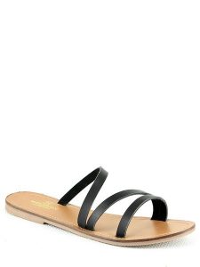 Manoukian shoes Skórzane klapki w kolorze czarnym rozmiar: 39. Czarne klapki Manoukian Shoes, bez wzorów, z otwartym noskiem, bez obcasa. Za 83,81 zł.