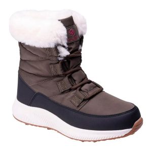Buty Śniegowe Damskie Berra Waterproof Mid Cut. Brązowe buty zimowe IGUANA, bez obcasa, bez zapięcia. Za 406,99 zł.