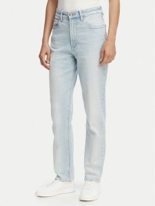 Calvin Klein Jeans Jeansy LV047F669G Niebieski Mom Fit. Niebieskie jeansy Calvin Klein Jeans, bez wzorów, z bawełny. Za 409,99 zł.