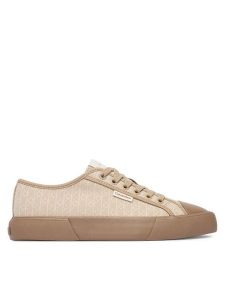 Calvin Klein Trampki Vulc Low Laceup Aop Canvas HW0HW03142 Beżowy. Brązowe trampki Calvin Klein, bez wzorów, z materiału, bez zapięcia. Za 359,99 zł.