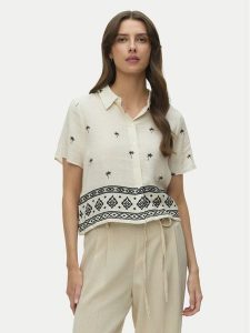 Vero Moda Koszula Kai 10345548 Beżowy Regular Fit. Brązowe koszule Vero Moda, m, bez wzorów, z wiskozy, bez kołnierzyka, bez ramiączek. Za 179,99 zł.