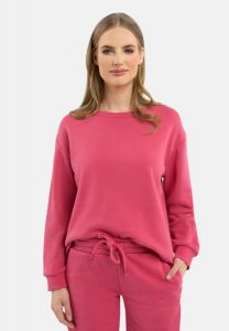 Bluza oversize B-PAOLA. Czerwone bluzy Volcano, s, bez wzorów, z bawełny, bez kaptura. Za 159,99 zł.